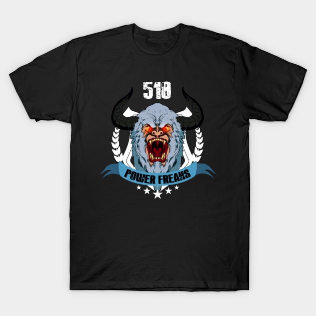 518 power freaks - badge T-Shirt by Actualsuperhero